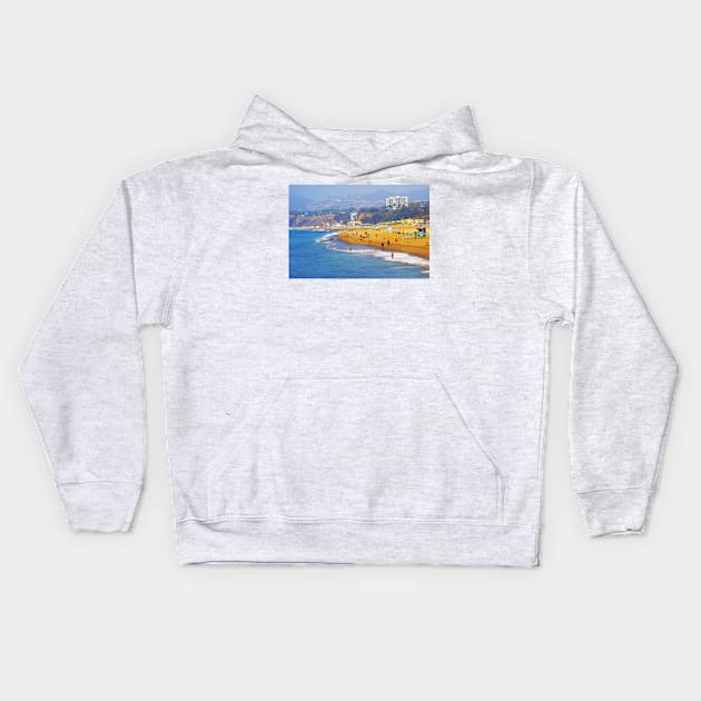 Santa Monica Beach Kids Hoodie by andrea_reider_designs